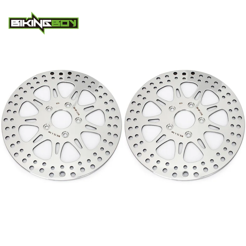 BIKINGBOY передние тормозные диски роторы для Sportster XLH XLX FXDB FXLR Low Rider FXR Super Glide FLST FLSTF Fat Boy FXST FXSTC - Цвет: UNPOLISHED NEW