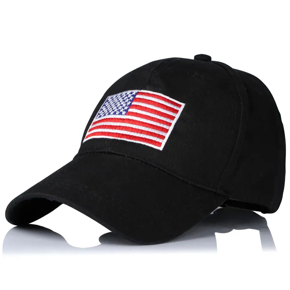 

Summer USA Flag Baseball Cap Hip Hop Black Embroidery Bone Adjustable Caps Curved Fashion Accessories Dad Hat Sun Visor Snapback
