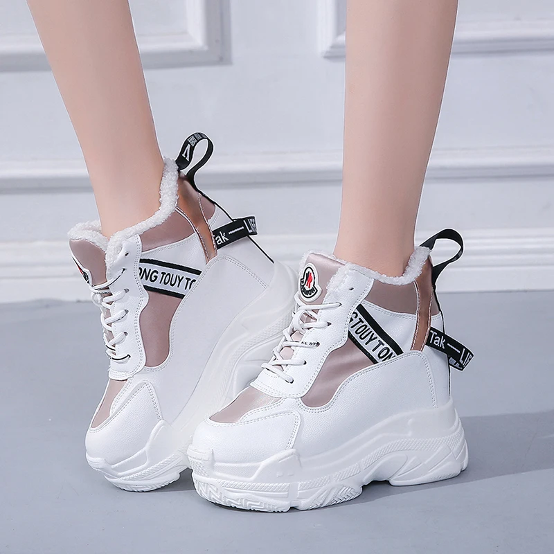 

Lucyever Women's Super Warm Plush Winter Boots High Platform Height Increasing Casual Shoes Woman Snow Boots Boots Sneakers