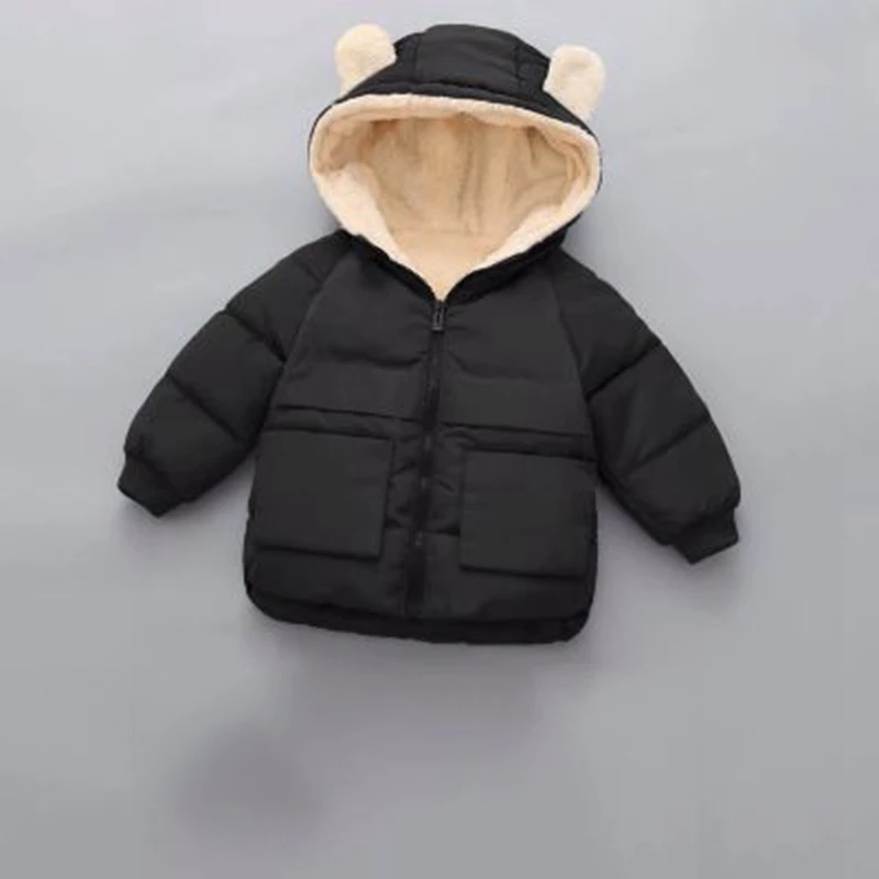 COOTELILI Fleece Winter Parkas Kids Jackets For Girls Boys Thick Velvet Pocket Children