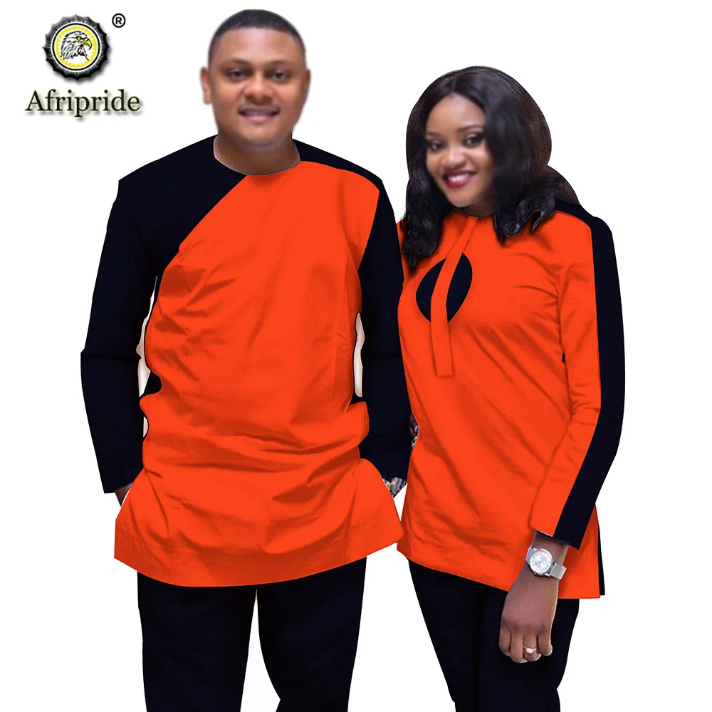 african traditional attire African Couple Clothing Women Suits + Men Clothing Set Dashiki Outfits Shirt and Pant 2 Piece Tracksuit  Wax AFRIPRIDE S20C006 african style clothing