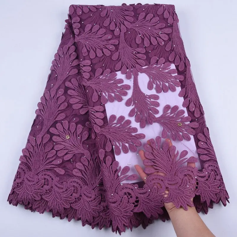

African French Lace Fabric 2019 High Quality Lace Embroidered 3D French Lace Fabrics With Stones For Wedding Party Dresses S1704