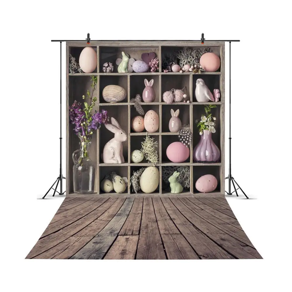 

Yeele Wood Planks Photophone For Photo Session Easter Day Backdrop Eggs Cupboard Spring Photographic Background For Photo Studio