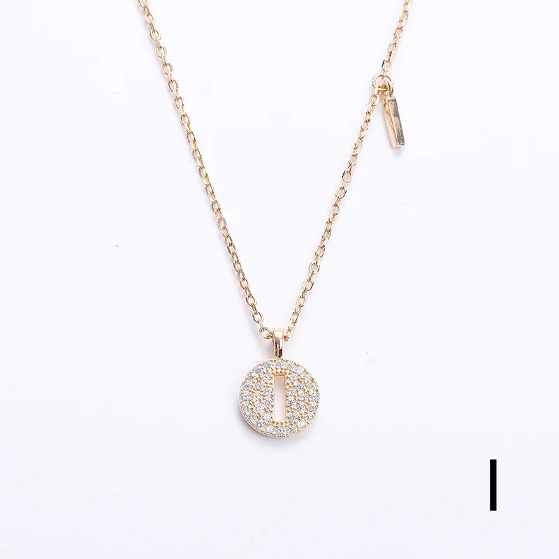 Стерлингового серебра 925 цепочка с именным инициалом кристалл ожерелье с надписью Имя ювелирные изделия для женщин подарок девушки - Окраска металла: I