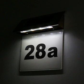 

LED Solar Powered Wall Light LED Doorplate Lamp Stainless Outdoor Apartment House Porch Numbers Light With Backlight