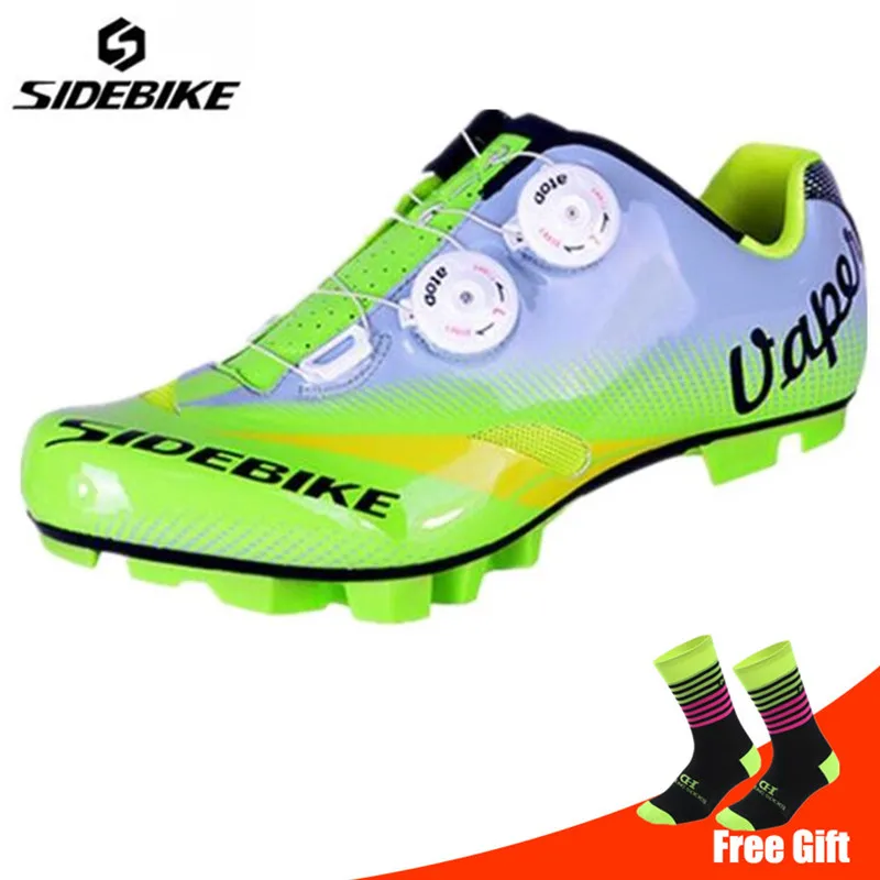 green add socks SIDEBIKE велосипедная обувь sapatilha ciclismo mtb набор с педалью для мужчин bicicleta Велосипедный спорт Горный велосипед гоночный спортивный для верховой езды - Цвет: green add socks