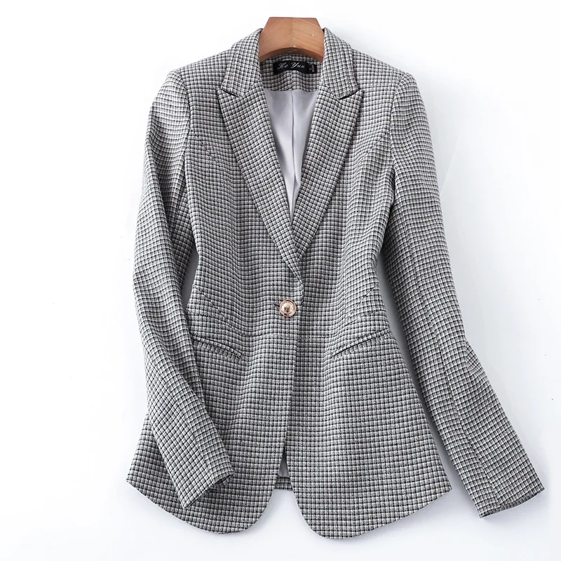 women clothes blazer feminino england plaid women blazers and jackets plus size top suit women ensemble femme 2 pieces tops qw
