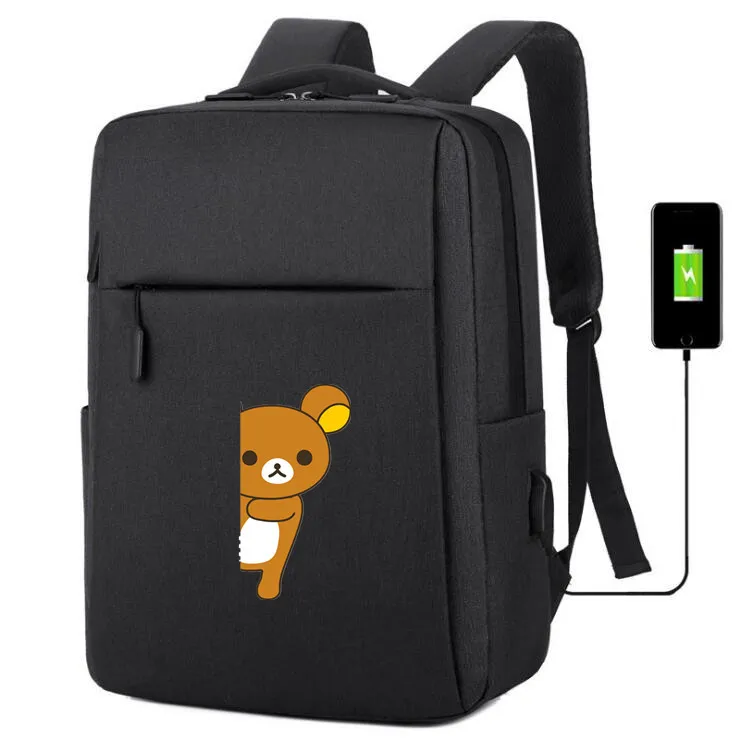 17 Детский рюкзак из парусины Rilakkuma, usb зарядка, школьные сумки, мобильный телефон, зарядка через плечо, сумка для ноутбука, дорожная сумка рюкзак - Цвет: 17