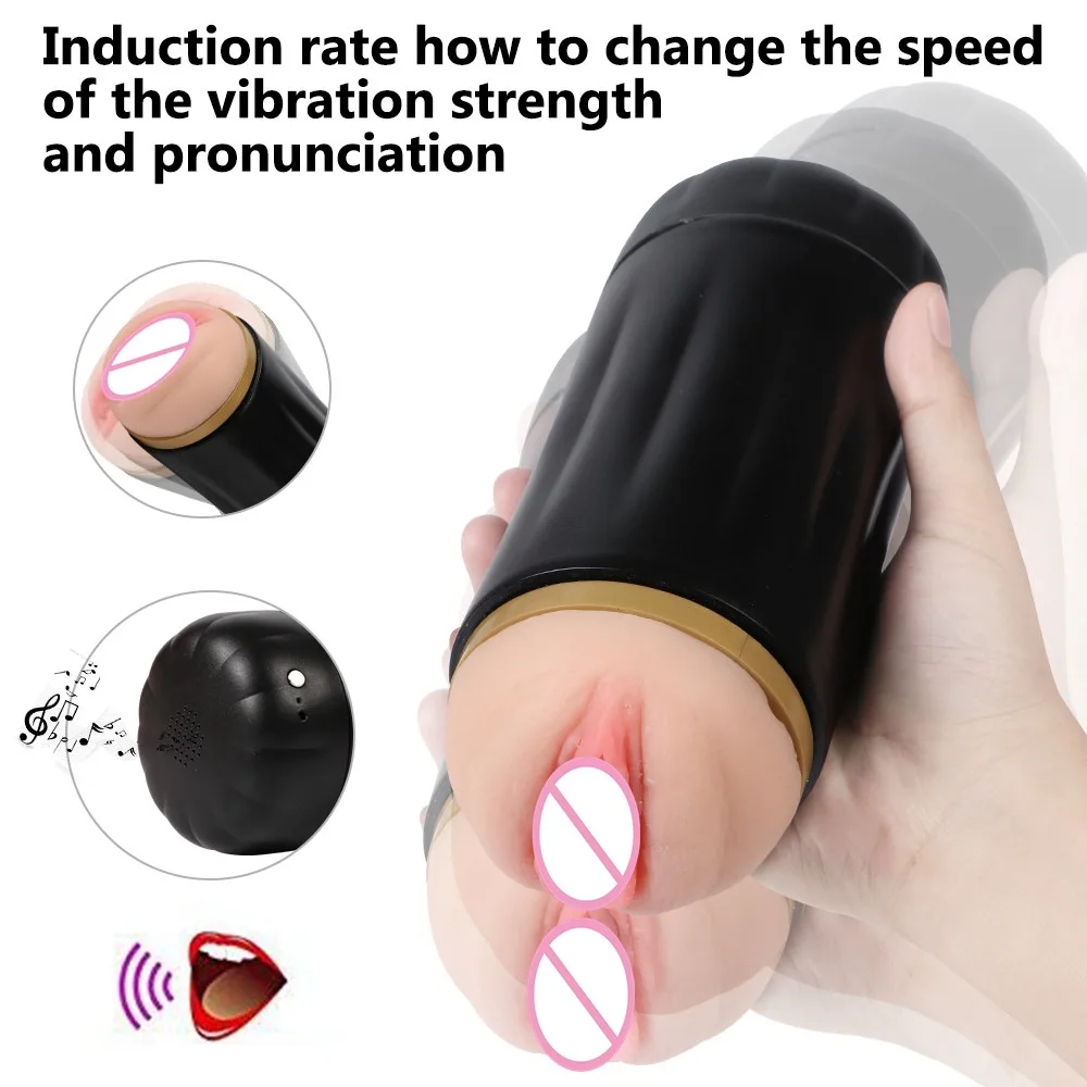 Intelligent Real Girl Voice Vibration Sex Cup Doll TPR Material Soft Vaginal Masturbators 3D Deep Throat Oral Toy | Красота и
