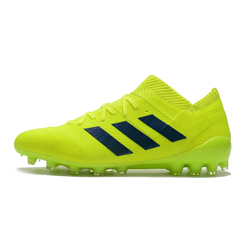 Адидас Nemeziz Messi 18,1 AG гвоздь сломанный гвоздь искусственная трава Мужская футбольная обувь спортивная обувь Трава кожаные ботинки - Цвет: Зеленый