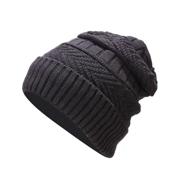 

2019 Solid color Thicken knitted hat winter warm hat Skullies cap beanie hat for men and women 71