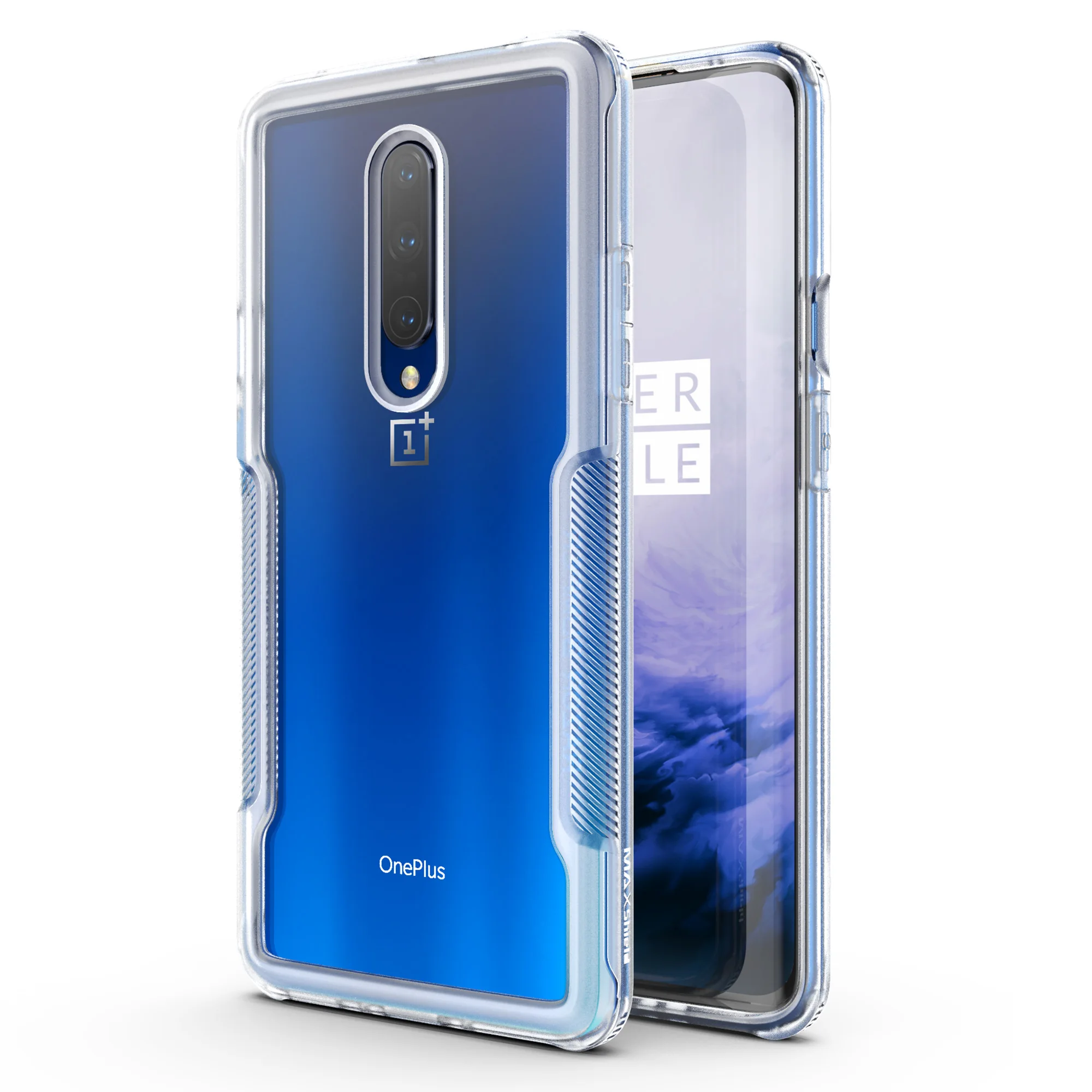 Clear Maxshield для One Plus 7 Pro чехол противоударный Премиум гибридный защитный ТПУ бампер с прозрачной задней панелью+ Защитная пленка для экрана - Цвет: Clear