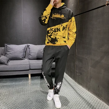 

Casual Winter Sportswear Sport Suit Mens Clothing Men Outfit Hoodie And Pants Male Set Track Jacket Sportwear Hommes Coat JJ60NT
