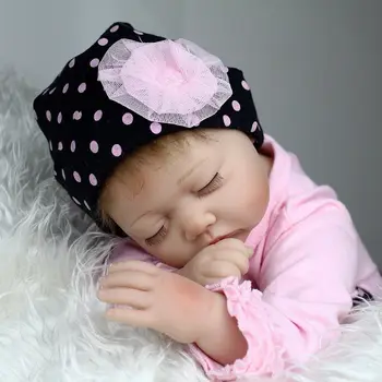 

Sleeping Baby Girl Dolls 22'' Handmade Real Bebe Reborn Silicone Realistic Gifts Baby Girl Toys Toys For Children