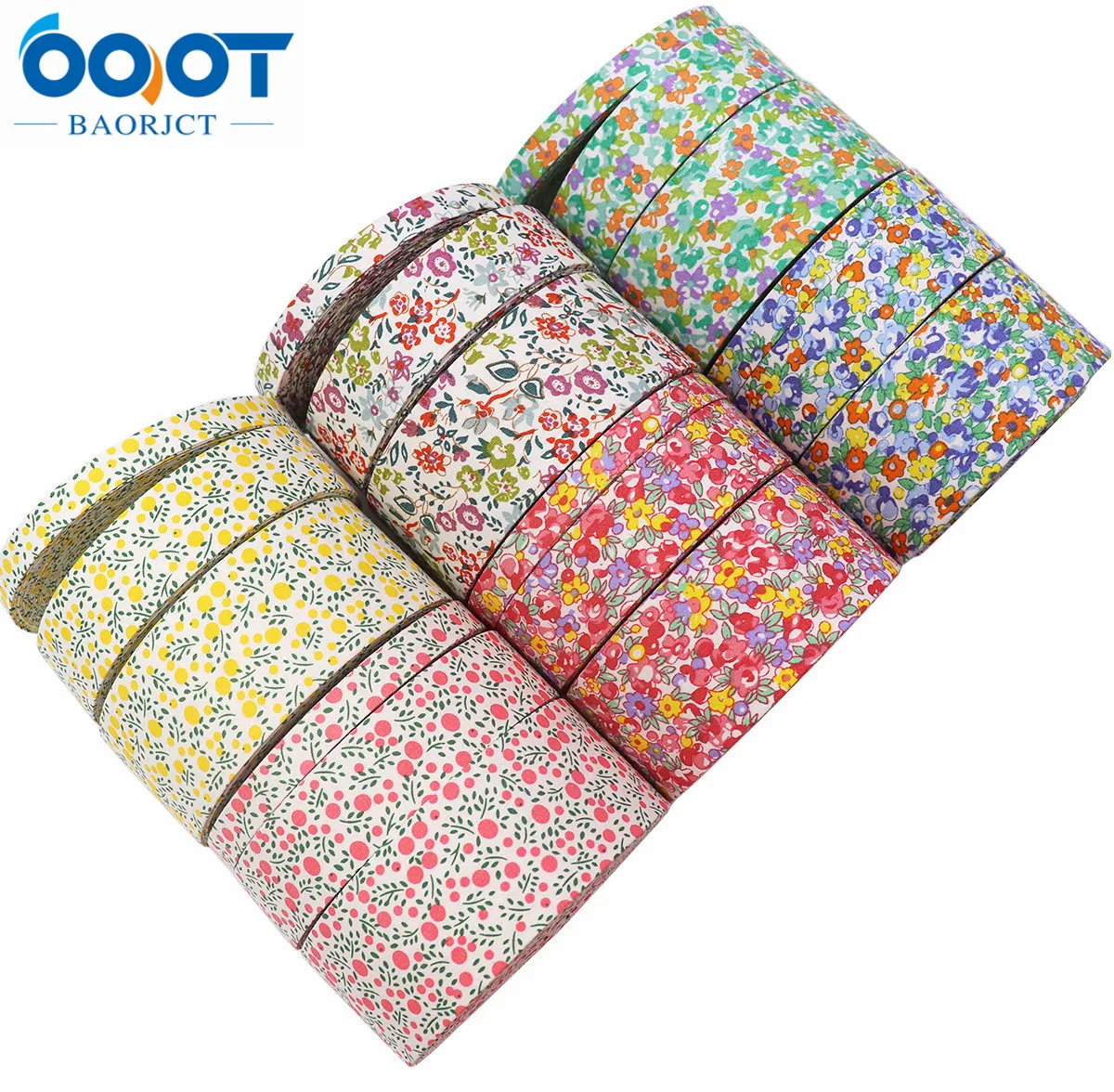 Double-Sided Flowers Cloth Ribbons 5Yards 38MM DIY Crafts Hairclip Apparel Accessories and Sewing Decorations ribbon decoration ribbon supplies sewing ribbon