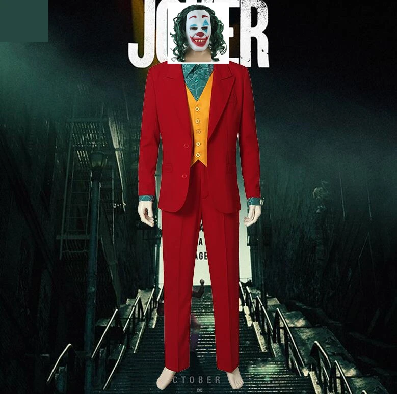 

Joaquin Phoenix Joker Origin Movie Cosplay Joker Arthur Fleck Costume Batman The Joker Uniform Red Suit Halloween Men Outfit