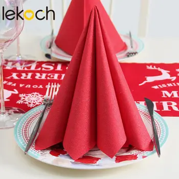 

Lekoch Red Table Napkins Square Napkin Pocket Handkerchief Wedding Birthday Home Party Hotel