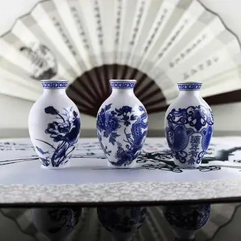 

Chinese Blue and White Porcelain Vase Fridge Magnet Souvenir Painted Ceramic Crafts Fridge Magnet Set Chinese Business Gifts
