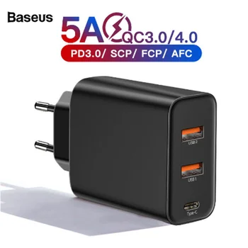 

Baseus 60w Quick Charge 4.0 3.0 Multi USB Charger For iPhone 11 Pro Max iPad Macbook SCP QC4.0 QC3.0 QC Type C PD Fast Charger