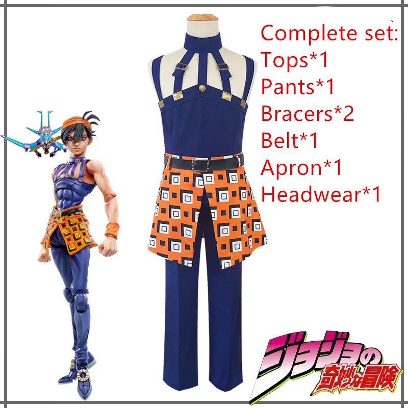 

Anime JOJO'S BIZARRE Golden wind Narancia Ghirga Outfit Suit Cosplay Costume Halloween men women festival stage party costumes