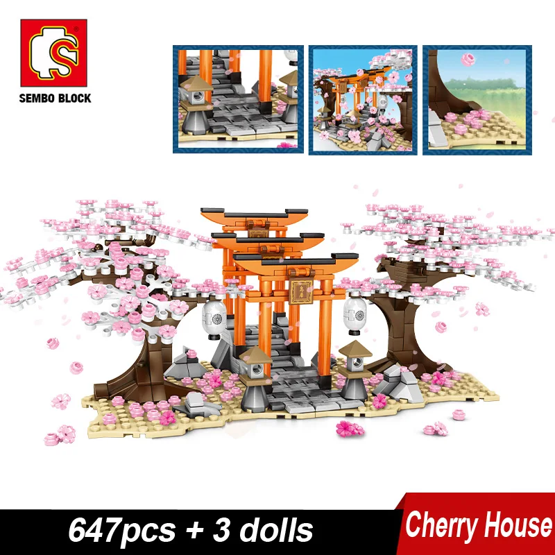 Дом sembo block city street view ideas sakura creator tree house для деревьев и цветов|Блочные конструкторы|