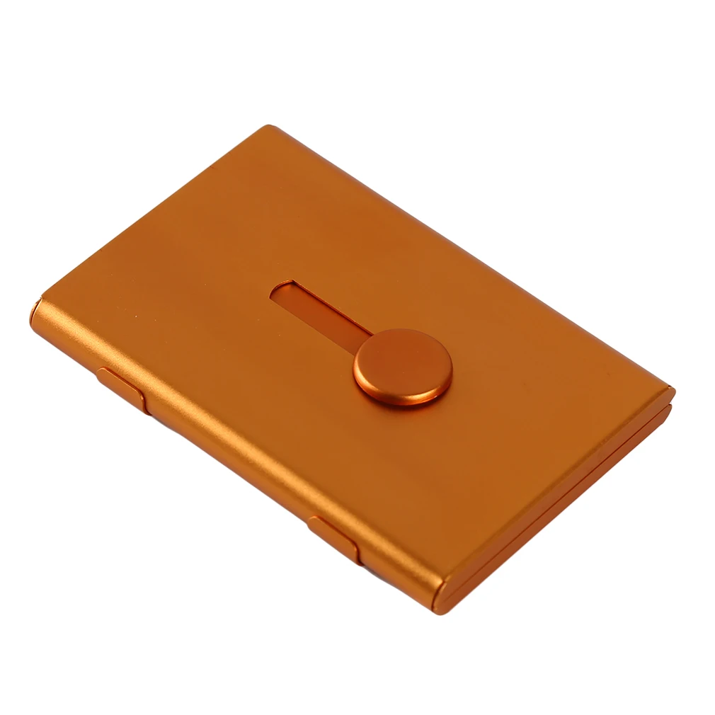 golden Sliding Stainless Steel ID Card Holders Men Business Card Cases Women Elegant Metal Hand-push Credit Bank Card Box - Цвет: golden