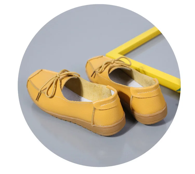 AH1805-2020 Spring Autumn Shoes Woman Genuine Leather Walking Flat Shoes Woman-3