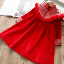 Детское китайское Новогоднее красное платье Ципао для девочек