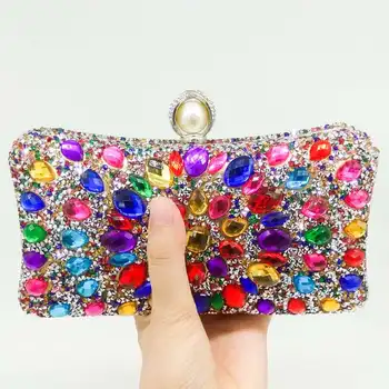 

Hot style American banquet bag color ironing and drilling dinner bag lady holding a wedding bag Free Shipping