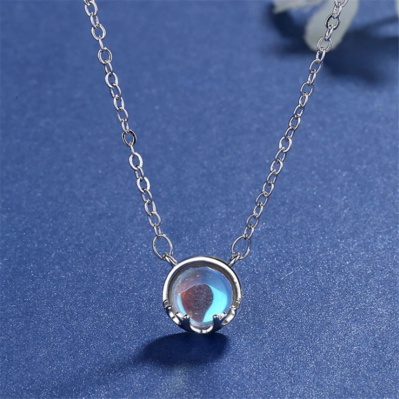 

Designer Collar Korean Necklace Clasp Jewelry Moonstone Deer Elk Necklaces Moonstone Sterling Silver Stone Adjustable Necklace