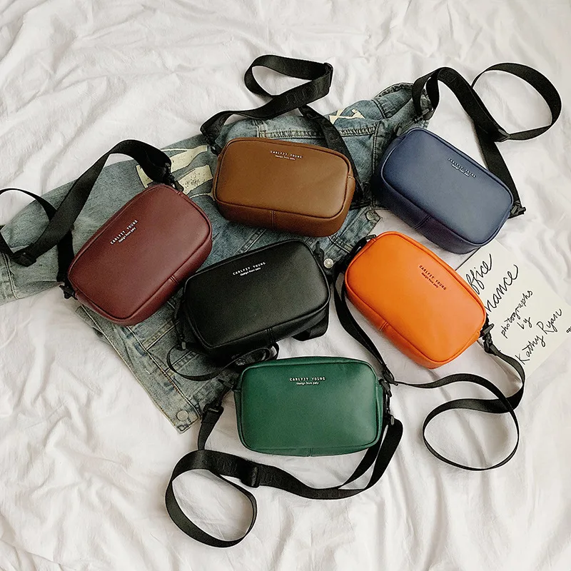 

New Arrival Bag Women's Ins2019 Korean-style Soft Hide Substance Versatile Mini Square Sling Bag Candy-Colored Crossbody Bag