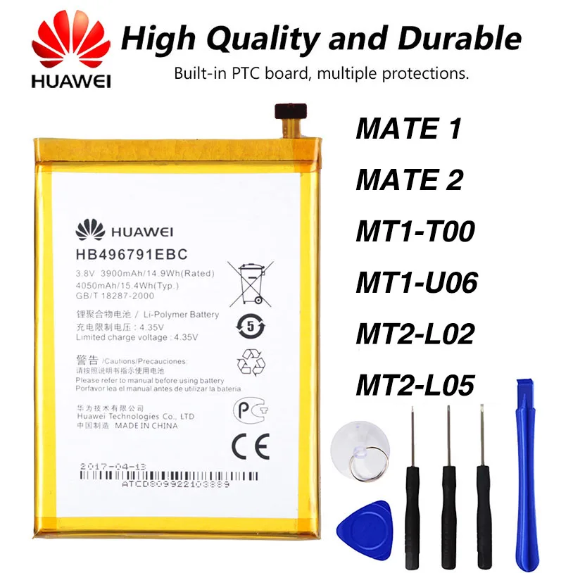 

Original Huawei HB496791EBC Li-ion phone battery For Huawei MATE 1 Ascend MT1-U06 MT2-L02 MT2-L05 MATE 2 Mate1 Mate2 3900mAh