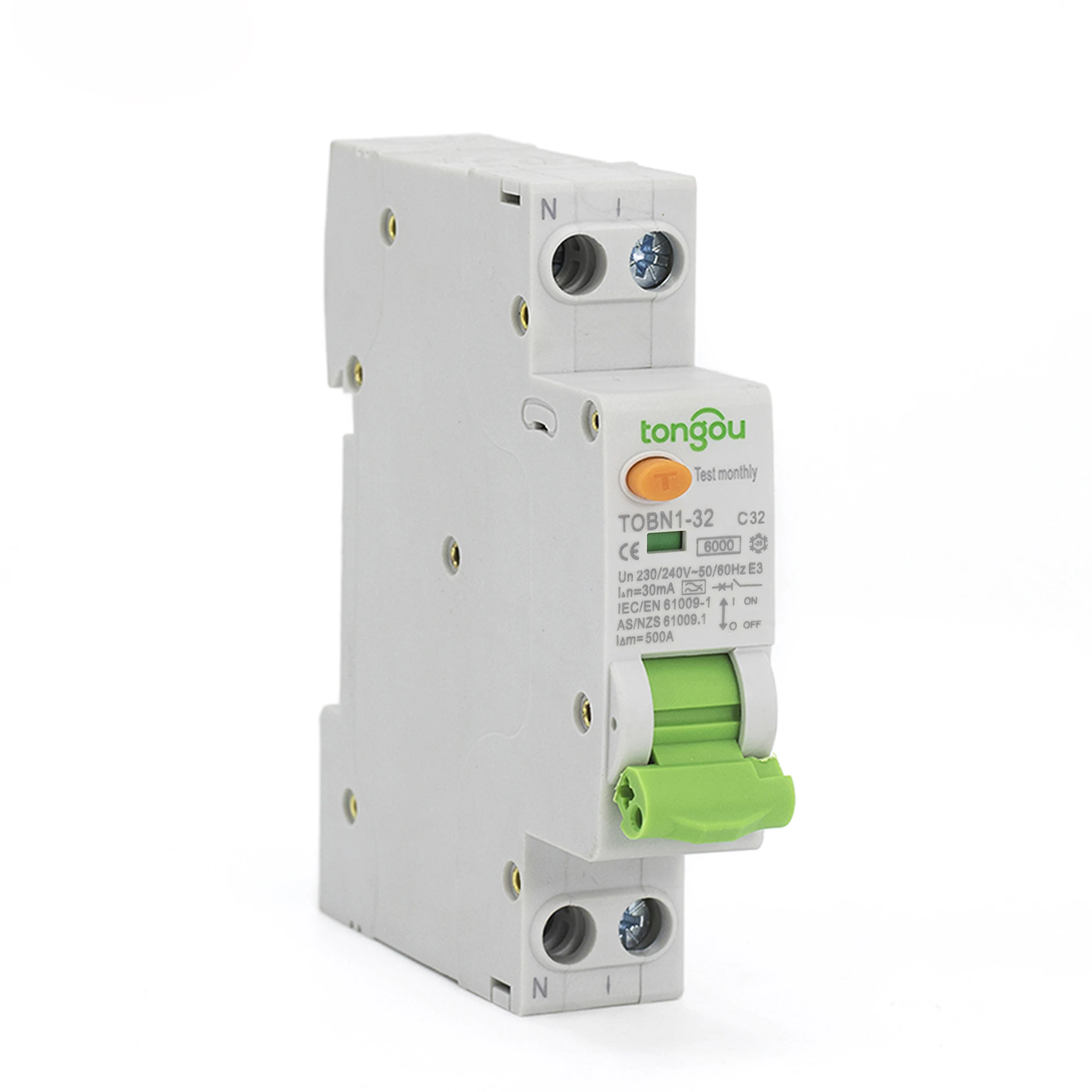 

Type A RCBO 32A 30mA 6KA 18mm 1P+N Residual Current Circuit Breaker with Over Current and Leakage Protection Differential