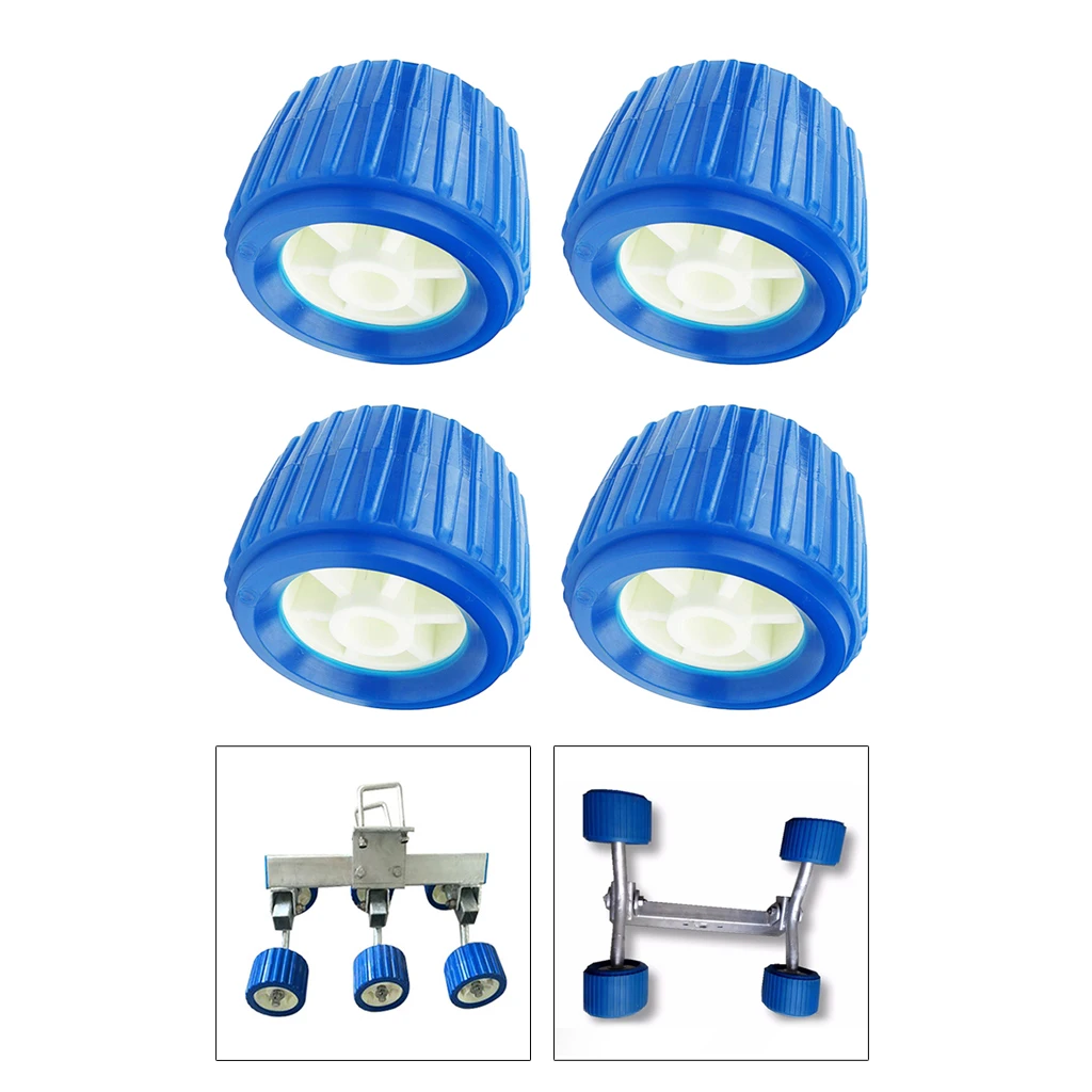 4x Boat Trailer Roller Inflatable Ribbed Wobble Roller 110x75x19mm New