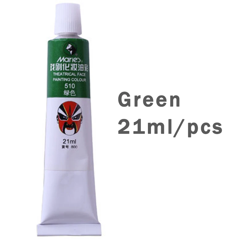Green-510-1pcs Marie's 800 театральная картина маслом для лица цвет макияж Пигмент 10 цветов 21 мл Пекинская/Кантонская опера драма/Пром живопись - Цвет: Green-510-1pcs