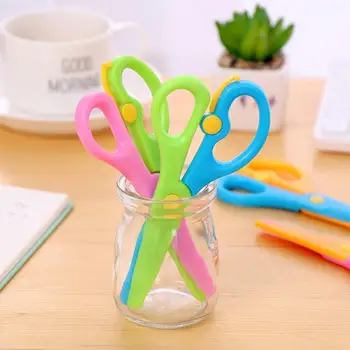

Dropshipping Child Safety Scissors Prevent Hand Injury DIY Photo Plastic Student Scissors/Paper-cutting Scissors Free Shipping