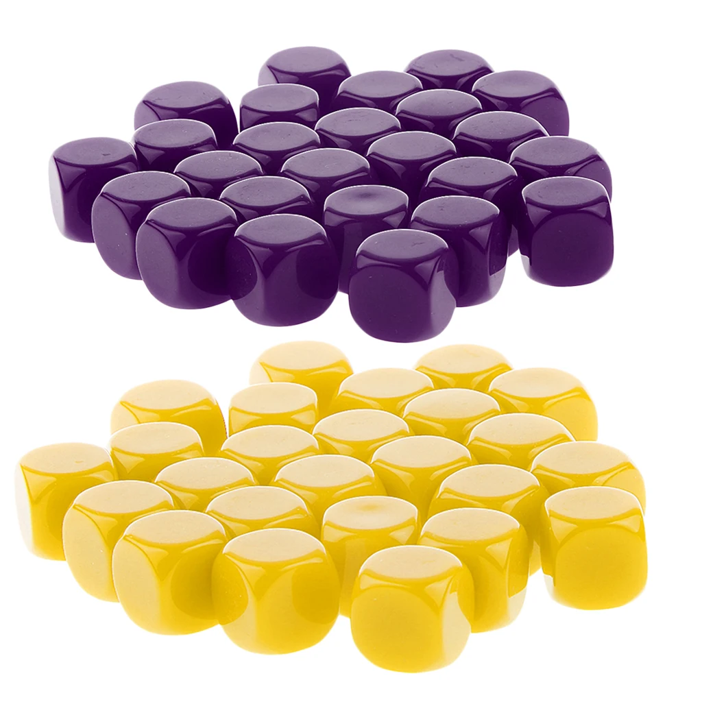 50pcs Opaque Blank Dice D6 Replacement Dices for D&D RPG MTG Party Board Game Casino Supplies