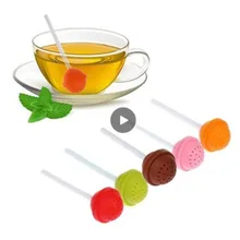 Силиконовый многоразовый резиновый ситечко для заварки чая, поднос в виде сладких листьев, новинка, чайный шар, травяной фильтр для специй, чайный инструмент, леденец, сладкий