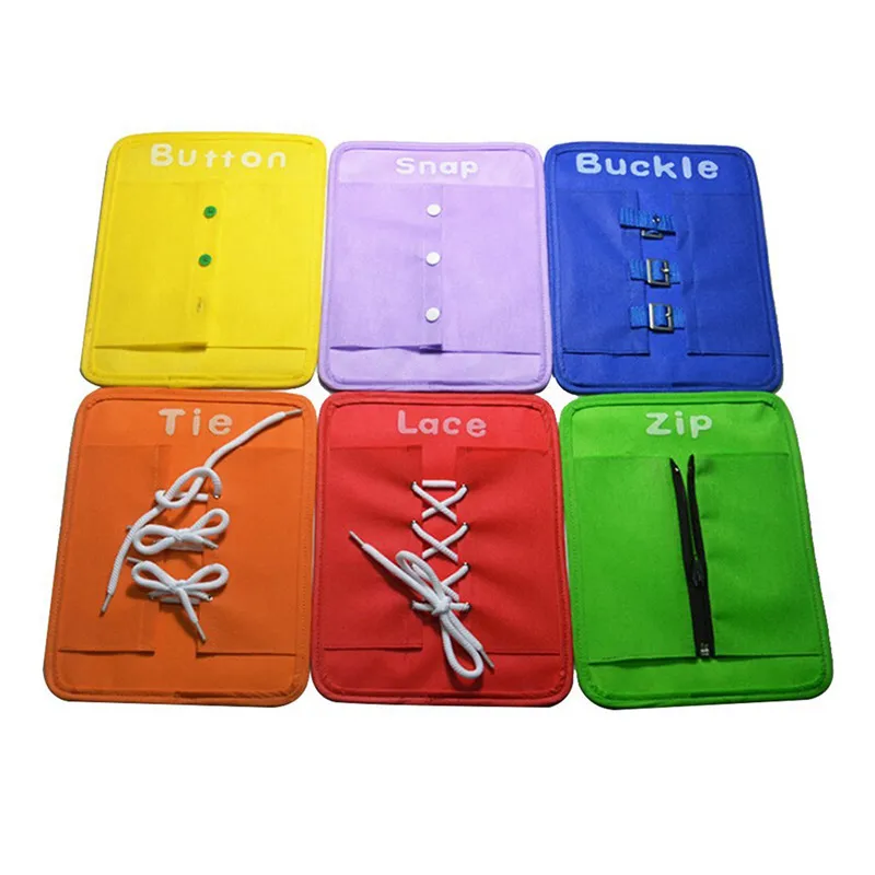 

Button ZIP Snap Buckle Lace Tie Hanging set Kids educational toy