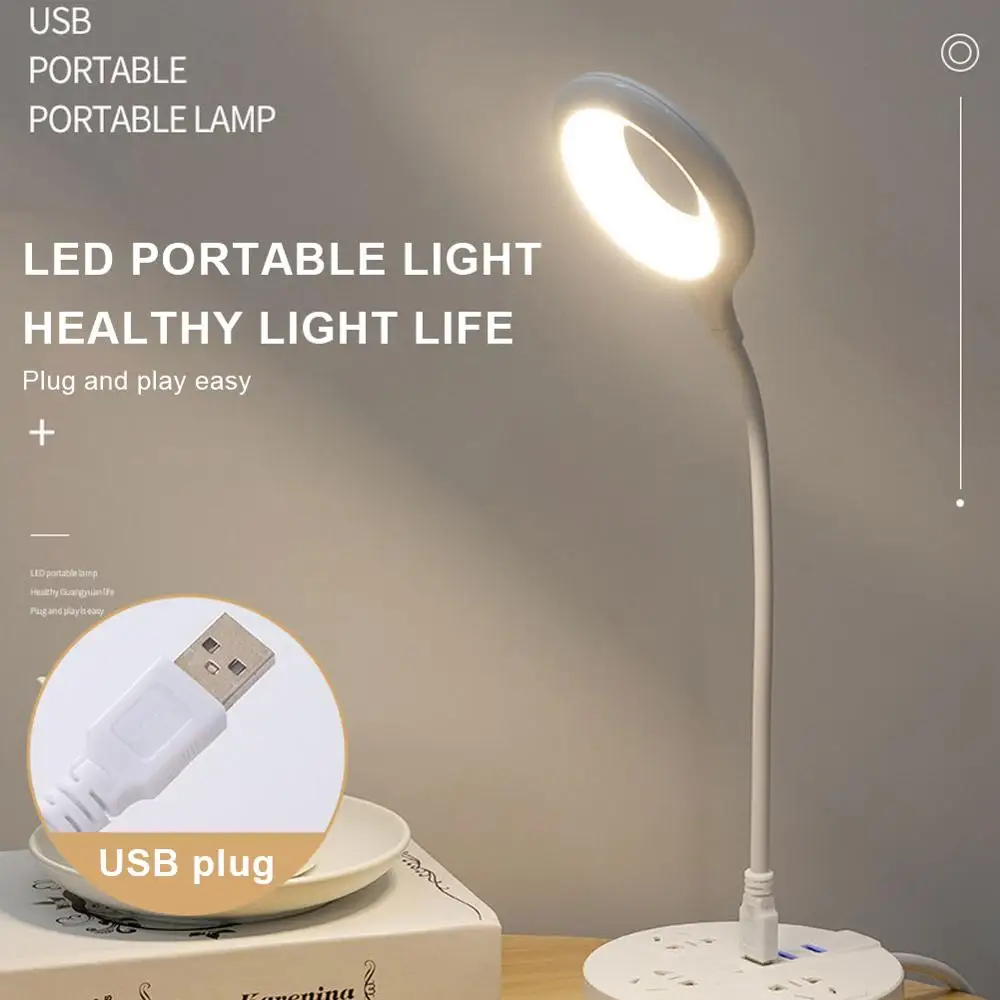 

USB Computer LED Desk Lamp Foldable Desk Lamp Curved Study Room Reading Lamp Dimmable Office Lamp with USB Charging Port