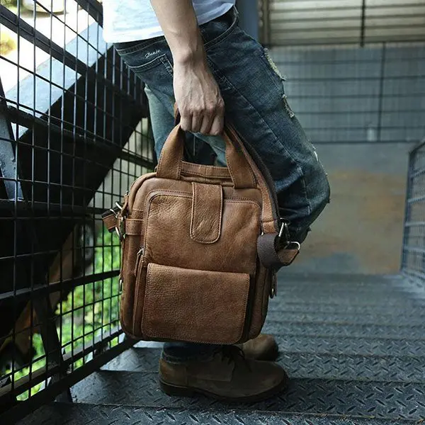 Ekphero сумка-мессенджер Мужская Повседневная модная многофункциональная деловая сумка через плечо сумка из искусственной кожи