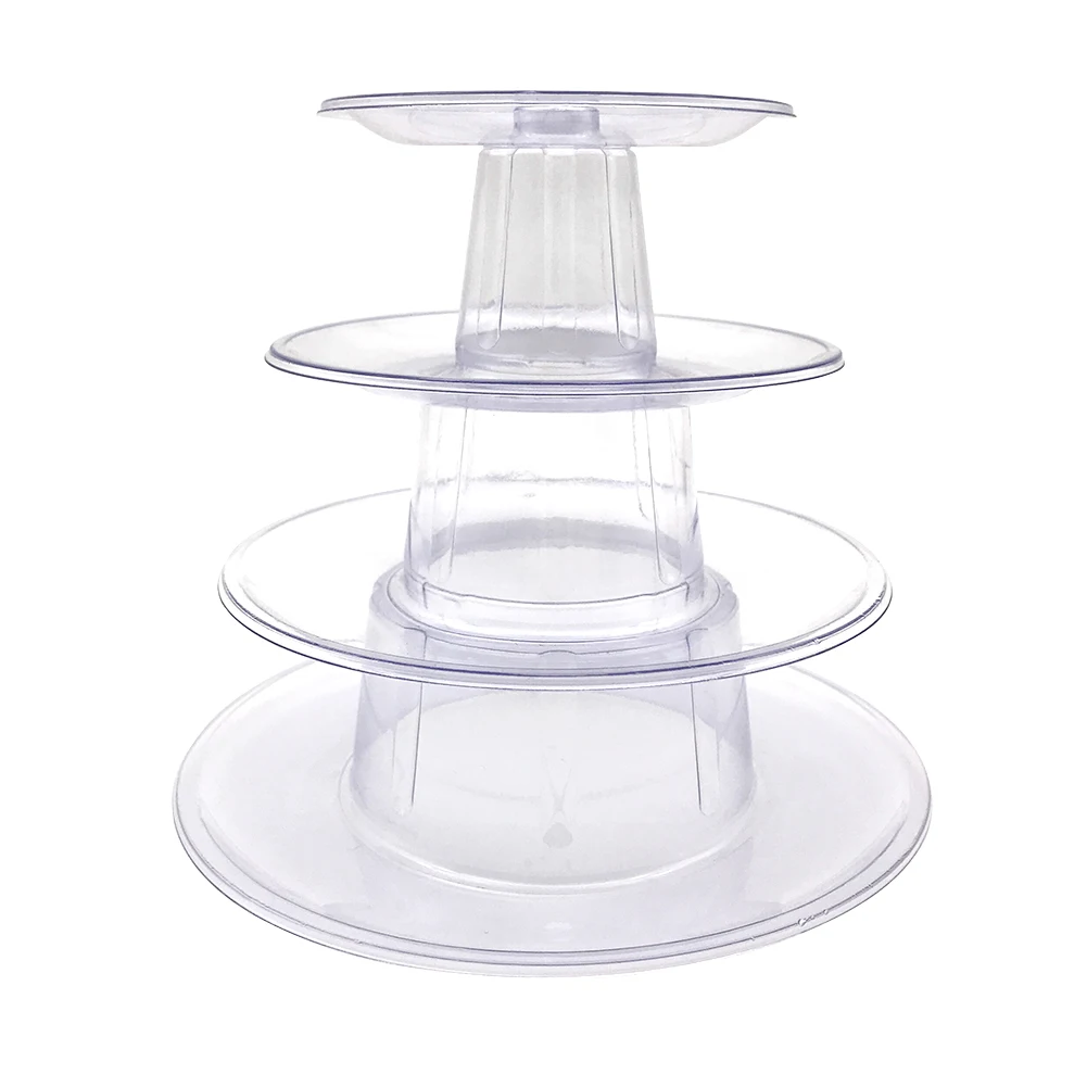 4 Tiers Display Rack Durable Decorative Washable Party Transparent Stackable Macaron Cake Stand Reusable Easy Install Kitchen