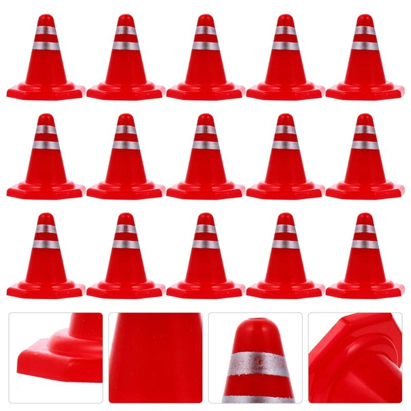 30pcs Traffic Roadblocks Simulation Sand Table Props DIY Road Cone Signs knex gears