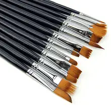 12 шт. художественная кисть Набор нейлоновых волос Акварель акриловые принадлежности для масляной живописи