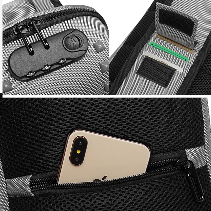 Мужская сумка через плечо с защитой от кражи для 10," Ipad, зарядка через usb, мужские сумки через плечо, Оксфорд, короткая сумка на грудь, мужская сумка на плечо