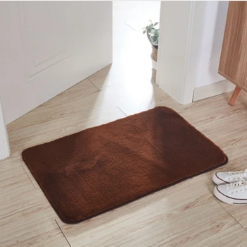 

Water Wash Thickened and Dignified Living Room Bedroom Imitation Rabbit Hair Carpet Doormat Bathroom Door Anti Skid Mat Coffee