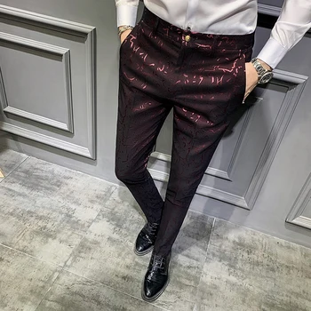 Pantalones de Vestir para Hombre, pantalón Social, Perfume, corte ajustado, informal, para oficina, Otoño, 2019