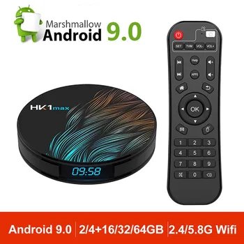 

HK1 MAX Android 9.0 TV BOX Quad Core 2.4G/5G Wifi BT 4.0 DDR3 Netflix 4K HDR Media Player Youtube Google 4G 64G Set top TV Box
