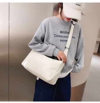 

Simple Casual Women Shoulder Bag PU Leather Crossbody Bag Large Capacity Lady Travel Purse Solid Color Female Messenger Bags