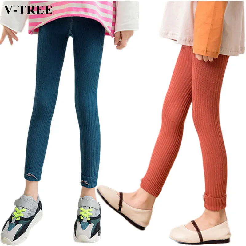 

2019 Autumn Girls Leggings Knit Children Pants Candy Color Leggings Kids Leggings For Girls Baby Leggins 1-8T